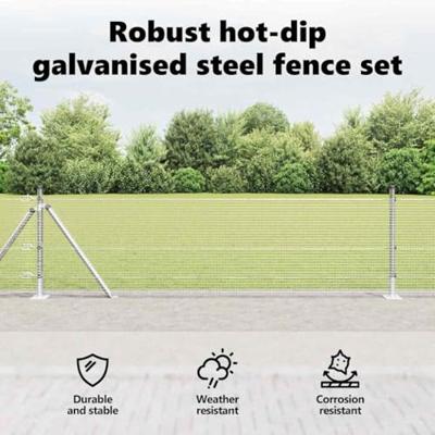 VidaXL Afrasteringspaal zilver 25 x 0,5 m (16 x 16 mm gaas) staal