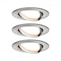Paulmann 93483 Nova Inbouwlamp Set van 3 stuks LED LED 6 W IJzer (geborsteld) - thumbnail