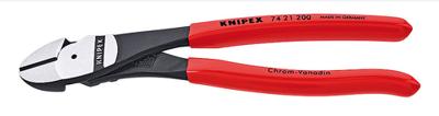 Knipex 74 21 200 Kracht-zijsnijtang 200mm gebogen met kunststof grepen | geatramenteerd
