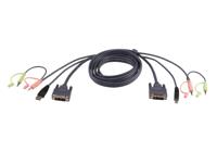 ATEN KVM Aansluitkabel [2x Jackplug male 3,5 mm, DVI-stekker 18+1-polig, USB-A 2.0 stekker - 2x Jackplug male 3,5 mm, DVI-stekker 18+1-polig, USB-B 2.0 - thumbnail