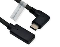 ROLINE Type C Video Kabel, USB-C (DP Alt Mode) Extension Kabel C-C, M/F, zwart, 2 m - thumbnail