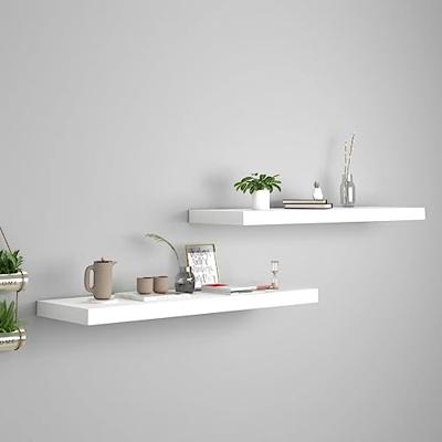 VidaXL Wandschappen zwevend 2 st 80x23,5x3,8 cm mdf wit