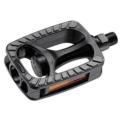 Union pedalen sp-813. 9/16" kunststof, zwart grijs non-slip (hangverpakking)