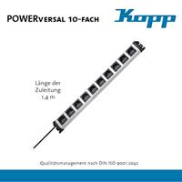 Kopp 227120011 Stekkerdoos 10-voudig Grijs, Zwart Randaarde stekker 1 stuk(s) - thumbnail