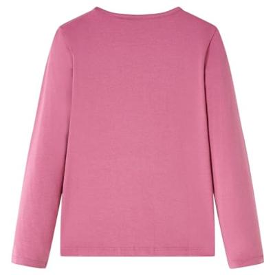 Kindershirt lange mouwen hert van pailletten 92 frambozenkleurig
