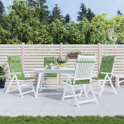 Stoelkussens 4 st hoge rug bladpatroon oxford stof Stoelkussens 4 st hoge rug bladpatroon oxford stof