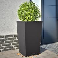 Plantenbakken 2 st 45x45x75 cm staal zwart - thumbnail