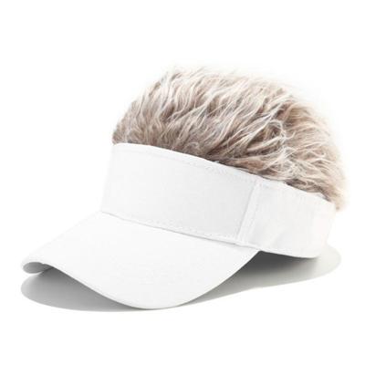 Unisex Fashion outdoor zonnescherm Baseballpet met pruik grootte: One size (volwassen wit bruin Wig)