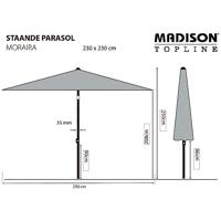 Parasol MORAIRA PUSH-UP 230x230 ecru - thumbnail
