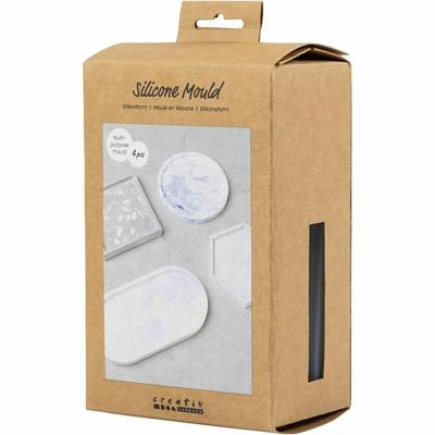 Creativ Company Siliconen vormen, vierkant, cirkel, zeskant en ovaal, h: 1-1,5 cm, d 9-11,2 cm, 4 stuk/ 1 doos Creativ Company Siliconen vormen, vierkant, cirkel, zeskant en ovaal, h: 1-1,5 cm, d 9-11,2 cm, 4 stuk/ 1 doos