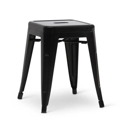 Stapelkruk Hamburg metalen kruk Zwart