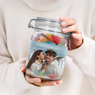 Snoeppot bedrukken - 1L - Zure Sticks