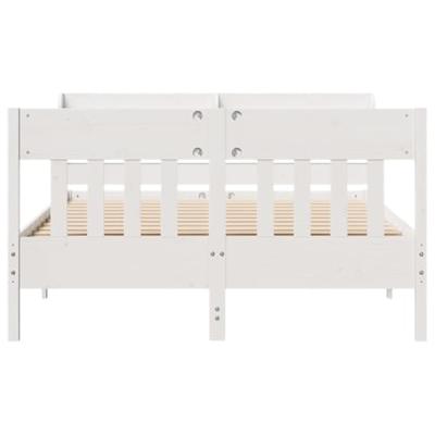 Bedframe zonder matras massief grenenhout wit 120x190 cm
