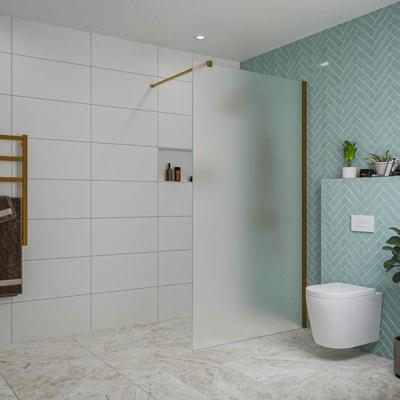 Fortifura Galeria inloopdouche - 110x200cm - mat glas - wandarm - Geborsteld koper PVD (Koper) SW915251/SW876702 Fortifura Galeria inloopdouche - 110x200cm - mat glas - wandarm - Geborsteld koper PVD (Koper) SW915251/SW876702