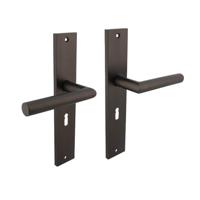 Intersteel Deurklink Bastian op schild 245x45 mm sleutelgat antracietgrijs - thumbnail