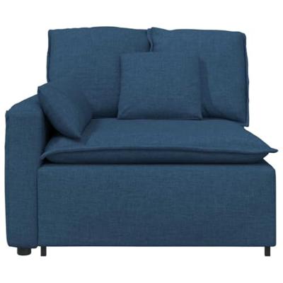 Modulaire bank Armleuning eindmodule met kussens 100 cm blauw