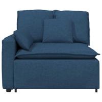 Modulaire bank Armleuning eindmodule met kussens 100 cm blauw - thumbnail