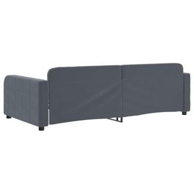 Slaapbank 90x200 cm fluweel donkergrijs