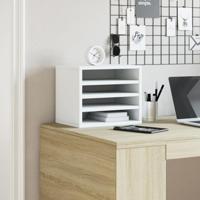 VidaXL Bureau organiser 36x26x29,5 cm bewerkt hout wit - thumbnail