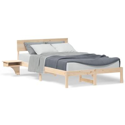 Bedframe met nachttafels Bruin 120 x 200 cm Massief grenenhout Bedframe met nachttafels Bruin 120 x 200 cm Massief grenenhout