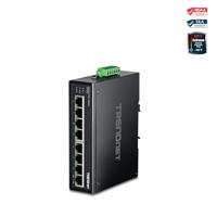 TRENDnet 8-poorts geharde industriële onbeheerde gigabit PoE+ DIN-railschakelaar, TI-PG80, 200W volledig PoE+ stroombudget, 16 Gbps schakelcapaciteit, IP30-nominale netwerkschakelaar, levenslange - thumbnail
