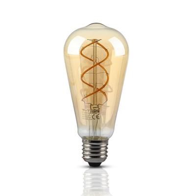 E27 LED Filament Lamp Dimbaar - 4,8W 250lm - 1800K Extra warm wit - Amberkleurig - Vervangt 40 Watt - E27 fitting - ST64 lamp - Edison lamp - Grote fitting