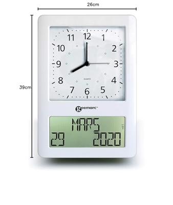 Geemarc VISO50_WH_VDE Zendergestuurd Wandklok Wit