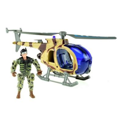 Army Helikopter met Soldaat + Licht en Geluid