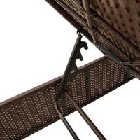 Ligbed met tafel en kussen poly rattan bruin - thumbnail