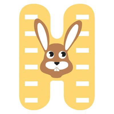 Small Foot - houten dieren kinderletter - h