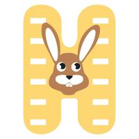 Small Foot - houten dieren kinderletter - h - thumbnail