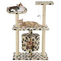 VidaXL Kattenkrabpaal met sisal krabpalen 95 cm pootafdrukken beige - thumbnail