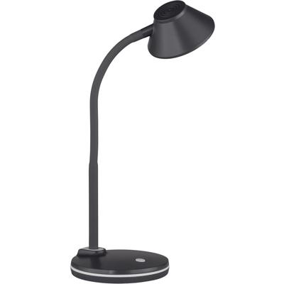 LED Bureaulamp - Trion Berony - 3W - Warm Wit 3000K - Rond - Flexibele Arm - Mat Titaan - Kunststof