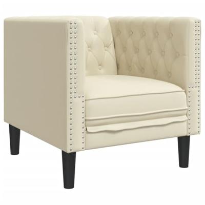 Fauteuil Chesterfield-stijl kunstleer crmekleurig