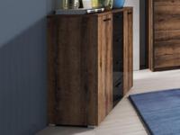 Commode GALACTIC 2 deuren 4 lades hoogglans zwart/monastery eik - thumbnail