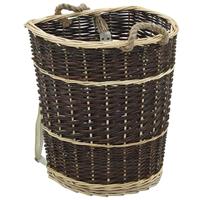 VidaXL Houtmand met draagriemen 44,5x37x50 cm natuurlijk wilgenhout - thumbnail