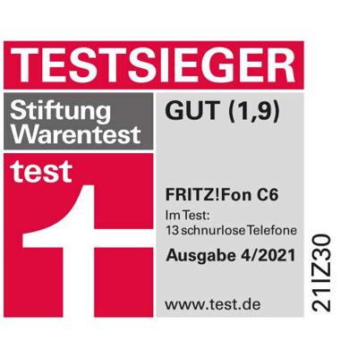 AVM FRITZ!Fon C6 Draadloze VoIP-telefoon Antwoordapparaat, Babyfoon, Handsfree, PIN-code LC-display Wit