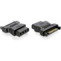 Delock Adapter Schijf, Stroom [1x Molex 4-polig bus - 1x SATA-stroomstekker] Zwart - thumbnail
