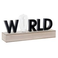 Verlichte decoratie DKD Home Decor World Zwart Metaal Hout MDF 30 x 40 cm 34 x 8 x 16 cm - thumbnail