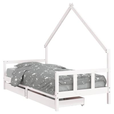 Kinderbedframe met lades 90x190 cm massief grenenhout wit Kinderbedframe met lades 90x190 cm massief grenenhout wit