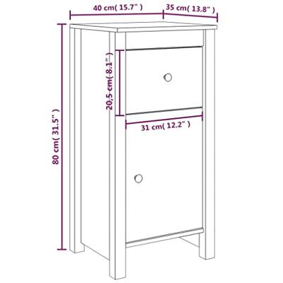 Dressoirs 2 st 40x35x80 cm massief grenenhout grijs
