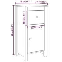 Dressoirs 2 st 40x35x80 cm massief grenenhout grijs - thumbnail