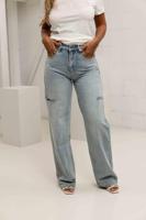 Unique The Label June Wide Leg Jeans Dames Lichtblauw - Maat 34 - Kleur: Lichtblauw | Soccerfanshop - thumbnail