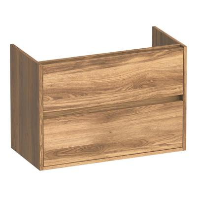 Brauer Adore - Onderkast Ondiep - 80 cm - met 2 Softclose Lades Greeploos en 1 Sifon Uitsparing - Honey