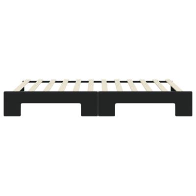 Slaapbank met onderschuifbed 100x200 cm fluweel zwart