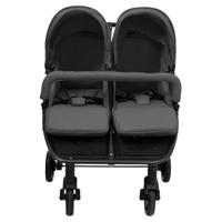 Tweeling buggy staal donkergrijs en zwart - thumbnail