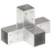 VidaXL Paalverbindingen 4 st x-vorm 71x71 mm gegalvaniseerd metaal - thumbnail