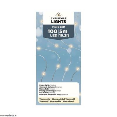 Kerstverlichting Streng Zilverdraad Warmwit 495 cm 100 Lampjes