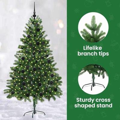 VidaXL Kerstboom met 300 led met standaard groen 180 cm pe