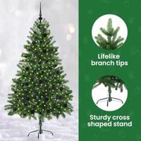 VidaXL Kerstboom met 300 led met standaard groen 180 cm pe - thumbnail